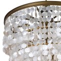 Luxusn&yacute; art-deco luster Lomax s perleťov&yacute;m mu&scaron;lov&yacute;m zdoben&iacute;m a s kovovou kruhovou kon&scaron;trukciou 95cm