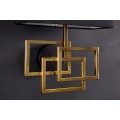 Dizajnov&aacute; n&aacute;stenn&aacute; lampa Metalia s geometrickou kovovou podstavou v zlatom preveden&iacute; a čiernym tienidlom 44cm 