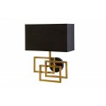 Dizajnov&aacute; n&aacute;stenn&aacute; lampa Metalia s geometrickou kovovou podstavou v zlatom preveden&iacute; a čiernym tienidlom 44cm 