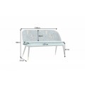 Modern&aacute; art-deco lavica Floreque do predsiene s tyrkysov&yacute;m zamatov&yacute;m čal&uacute;nen&iacute;m s flor&aacute;lnym mot&iacute;vom 130cm