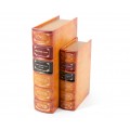 &Scaron;t&yacute;lov&yacute; kožen&yacute; set kn&iacute;h H.B. Stowe v oranžovej farbe s dekorat&iacute;vnym vzhľadom 27cm