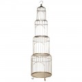 Ozdobn&aacute; vt&aacute;čia klietka Birdy so &scaron;tyrmi predelen&yacute;mi poschodiami v zlatom kovovom preveden&iacute; v &scaron;t&yacute;le art deco 185cm