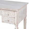 Luxusný biely písací stolík Celene Rode v provensálskom štýle s off white povrchovou úpravou shabby chic  a patinou so zásuvkami v kompaktných rozmeroch