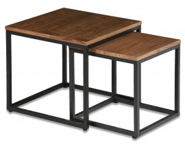 Modern&yacute; set konferenčn&yacute;ch stol&iacute;kov Vidar z dreva s čiernou kovovou podstavou &scaron;tvorcov&yacute; hned&yacute; 50cm