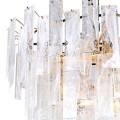 Art deco luster Crystaline s kovovou kon&scaron;trukciou a sklenenou v&yacute;zdobou 65cm