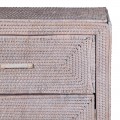 Ratanov&aacute; komoda Ratana vo white-wash preveden&iacute; na nožičk&aacute;ch s dvomi z&aacute;suvkami a dvomi dvierkami 119cm