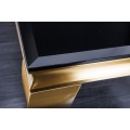 Modern&yacute; konferenčn&yacute; stol&iacute;k Gold Barock v barokovom &scaron;t&yacute;le obdĺžnikov&yacute; zlat&yacute; / čierny op&aacute;lov&eacute; sklo 100cm