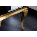 Modern&yacute; konferenčn&yacute; stol&iacute;k Gold Barock v barokovom &scaron;t&yacute;le obdĺžnikov&yacute; zlat&yacute; / čierny op&aacute;lov&eacute; sklo 100cm