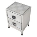 Modern&yacute; biely nočn&yacute; stol&iacute;k Quadria Blanca z mas&iacute;vneho dreva s dvomi z&aacute;suvkami 62cm