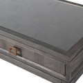 Luxusn&yacute; art deco toaletn&yacute; stol&iacute;k Quadria Gris z mas&iacute;vneho hned&eacute;ho dubov&eacute;ho dreva s dvomi z&aacute;suvkami 130