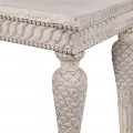 Rustik&aacute;lny vintage konzolov&yacute; stol&iacute;k Nature z mas&iacute;vneho dreva svetlohnedej farby s ornament&aacute;lnym vyrez&aacute;van&iacute;m 120cm
