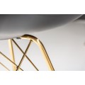 Art-deco čierna jed&aacute;lensk&aacute; stolička Scandinavia z eko kože s kovov&yacute;mi nožičkami v zlatej farbe 85cm