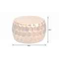 Dizajnov&yacute; orient&aacute;lny konferenčn&yacute; stol&iacute;k Himare kr&uacute;hleho tvaru zlatej farby z kovu 70cm