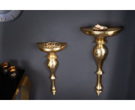 Exkluz&iacute;vna antick&aacute; n&aacute;stenn&aacute; konzola Persephone z kovu zlatej farby 80cm