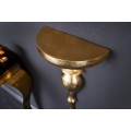 Luxusn&aacute; antick&aacute; n&aacute;stenn&aacute; konzola Persephone v zlatom preveden&iacute; z kovu s ozdobnou kon&scaron;trukciou 25cm