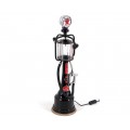 Industriálna retro stolná lampa Apoca z kovu čiernej farby s motívom benzínovej pumpy