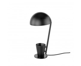Dizajnov&aacute; stoln&aacute; lampa Vita Naturale v modernom &scaron;t&yacute;le s &uacute;ložn&yacute;m podstavcom z ocele čierna