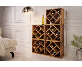 Vinot&eacute;ka Wissimo z palisandrov&eacute;ho mas&iacute;vu &scaron;tvorcov&eacute;ho tvaru v hnedom vyhotoven&iacute; bez nožičiek s kapacitou 8 flia&scaron;