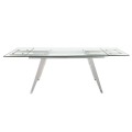 Luxusn&yacute; rozkladac&iacute; jed&aacute;lensk&yacute; st&ocirc;l Urbano sklenen&yacute; 160-240cm