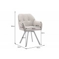 Čal&uacute;nen&aacute; retro stolička Dex na čiernych &scaron;ikm&yacute;ch nožičk&aacute;ch s opierkami na ruky v svetlej hnedej farbe 85cm