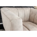 Art deco modern&eacute; kreslo Vermont v kr&eacute;movom champagne čal&uacute;nen&iacute; na čiernych nožičk&aacute;ch 106cm