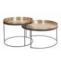 Art-deco set okr&uacute;hlych konferenčn&yacute;ch stol&iacute;kov Elements zlat&aacute; 57cm