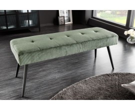 Modern&aacute; zelen&aacute; lavica Soreli s menčestrov&yacute;m čal&uacute;nen&iacute;m 100cm