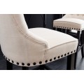 Elegantn&aacute; barov&aacute; stolička Modern Barock so svetl&yacute;m b&eacute;žov&yacute;m poťahom a dizajnov&yacute;m pre&scaron;&iacute;van&iacute;m 74cm