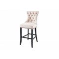 Elegantn&aacute; barov&aacute; stolička Modern Barock so svetl&yacute;m b&eacute;žov&yacute;m poťahom a dizajnov&yacute;m pre&scaron;&iacute;van&iacute;m 74cm