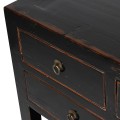 Vintage mas&iacute;vny konzolov&yacute; stol&iacute;k Kolorida v tmavohnedom preveden&iacute; s deviatimi z&aacute;suvkami 190cm