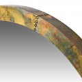 Kruhov&eacute; vintage zrkadlo Mottled Brass s mosadzn&yacute;m r&aacute;mom 92cm