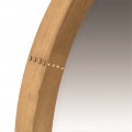 Industri&aacute;lne n&aacute;stenn&eacute; zrkadlo Barrata okr&uacute;hleho tvaru s kovov&yacute;m r&aacute;mom v zlatej farbe 92cm