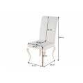 Dizajnov&aacute; jed&aacute;lensk&aacute; stolička Modern Barock so zlat&yacute;mi kovov&yacute;mi nohami a strieborn&yacute;m poťahom 104cm