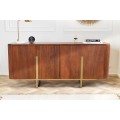 Luxusn&yacute; Art-deco pr&iacute;born&iacute;k Gatsby z mangov&eacute;ho dreva so zlat&yacute;mi nožičkami hned&yacute; 160 cm
