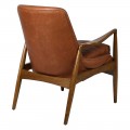 Luxusn&eacute; vintage kožen&eacute; kreslo Blank Space hnedej farby s  kon&scaron;trukciou z jaseňov&eacute;ho dreva 84cm 