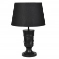 Dizajnov&aacute; stoln&aacute; lampa Faces s čiernou podstavou s mot&iacute;vmi tv&aacute;re 80cm