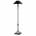 Štýlová stojaca lampa Medelin z kovu v čiernom prevedení s mramorovou podstavou