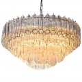 &Scaron;tvorposchodov&yacute; r&uacute;rkov&yacute; sklenen&yacute; luster Amier so striebornou kovovou kon&scaron;trukciou v art deco &scaron;t&yacute;le 68 cm  