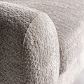 Luxusne otočne art-deco kreslo Jeans so zamatov&yacute;m pre&scaron;&iacute;van&yacute;m poťahom v sivo bielej farbe s nožičkami  v medenej farbe 95cm