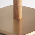 Luxusn&yacute; pr&iacute;ručn&yacute; stol&iacute;k Barris v art deco &scaron;t&yacute;le s hnedou drevenou nohou a sivou terrazzo doskou 54 cm 
