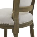 Luxusn&aacute; jed&aacute;lensk&aacute; stolička Antiquit&eacute;s Francaises s ručn&yacute;m vyrez&aacute;van&iacute;m v pieskovej hnedej farbe a so svetl&yacute;m čal&uacute;nen&iacute;m 51 cm
