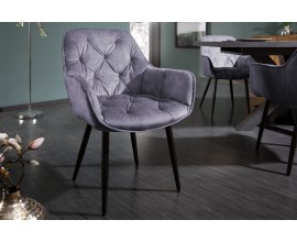 Retro dizajnov&eacute; čal&uacute;nen&eacute; fialov&eacute; kreslo Milano s opierkami na ruky 84cm