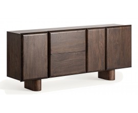 Art deco mas&iacute;vna komoda Craigh tmavohned&eacute; mango 180cm