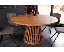 Dizajnov&yacute; mas&iacute;vny okr&uacute;hly st&ocirc;l Gire v hnedej farbe 130 cm