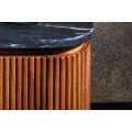 Príborník v art deco štýle z kolekcie Gatsby so zlatými kovovými nožičkami s mramorovým dizajnom v čiernej farbe z mangového dreva v hnedej farbe