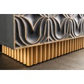 Luxusn&yacute; sivo zlat&yacute; art deco &scaron;tvordverov&yacute; pr&iacute;born&iacute;k Arix s vyrez&aacute;van&yacute;m ornament&aacute;lnym zdoben&iacute;m 177 cm