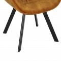 Modern&aacute; horčicovo žlt&aacute; jed&aacute;lensk&aacute; stolička Monzana so zamatov&yacute;m pre&scaron;&iacute;van&iacute;m s čiernymi kovov&yacute;mi nožičkami 82 cm