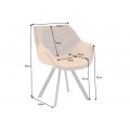 Modern&aacute; horčicovo žlt&aacute; jed&aacute;lensk&aacute; stolička Monzana so zamatov&yacute;m pre&scaron;&iacute;van&iacute;m s čiernymi kovov&yacute;mi nožičkami 82 cm