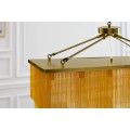 Dizajnov&yacute; art deco luster Odilon v zlatej žltej farbe s tienidlom z tenk&yacute;ch kovov&yacute;ch retiazok 80 cm