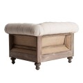 Luxusn&eacute; b&eacute;žov&eacute; vintage kreslo Gretchen v chesterfield &scaron;t&yacute;le s drevenou kon&scaron;trukciou 113 cm